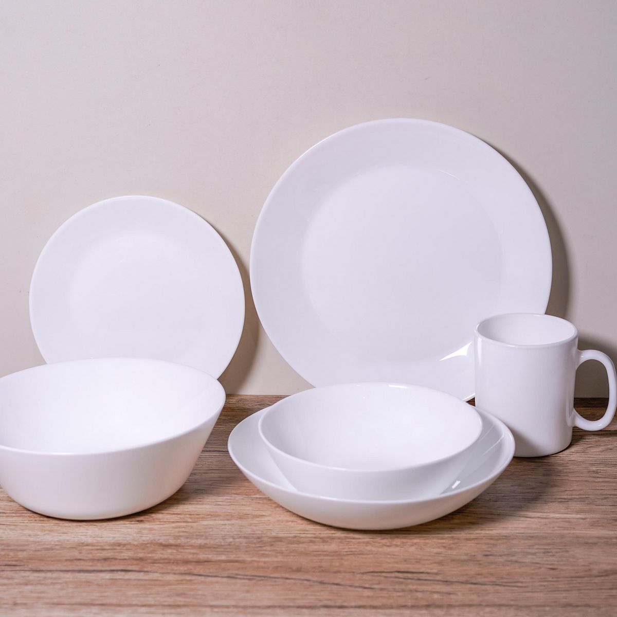 CASA BONITA - Juego de Vajilla Opal 16 Piezas Blanco