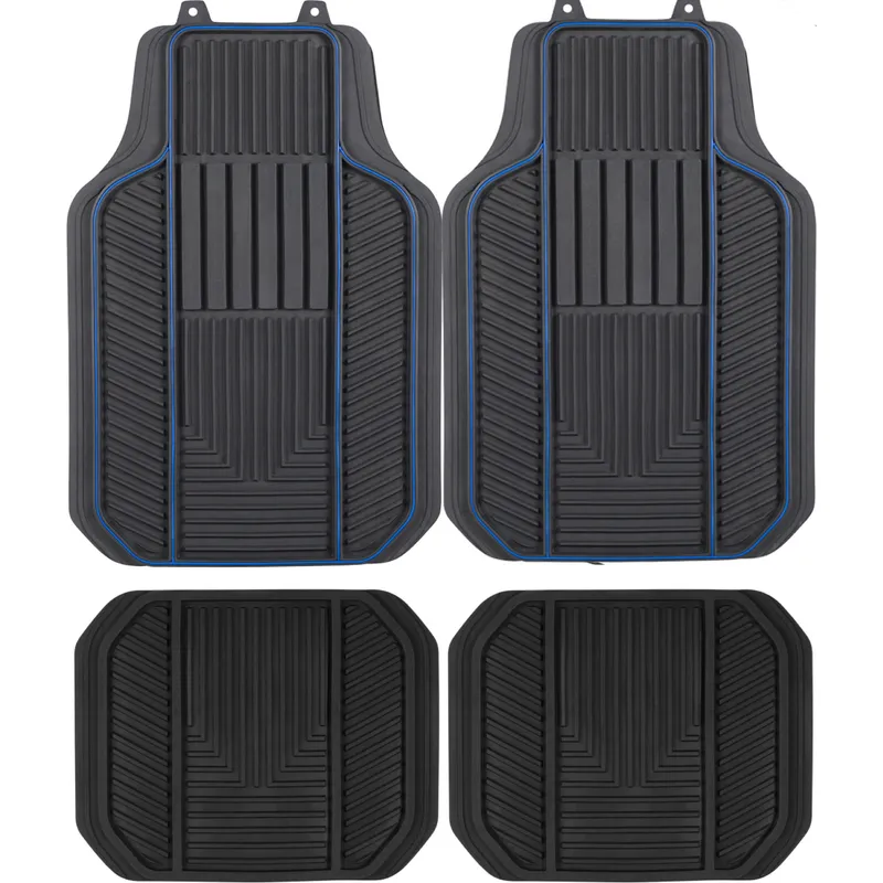 AUTOSTYLE - Piso Alfombra 3 Piezas Negro-Azul