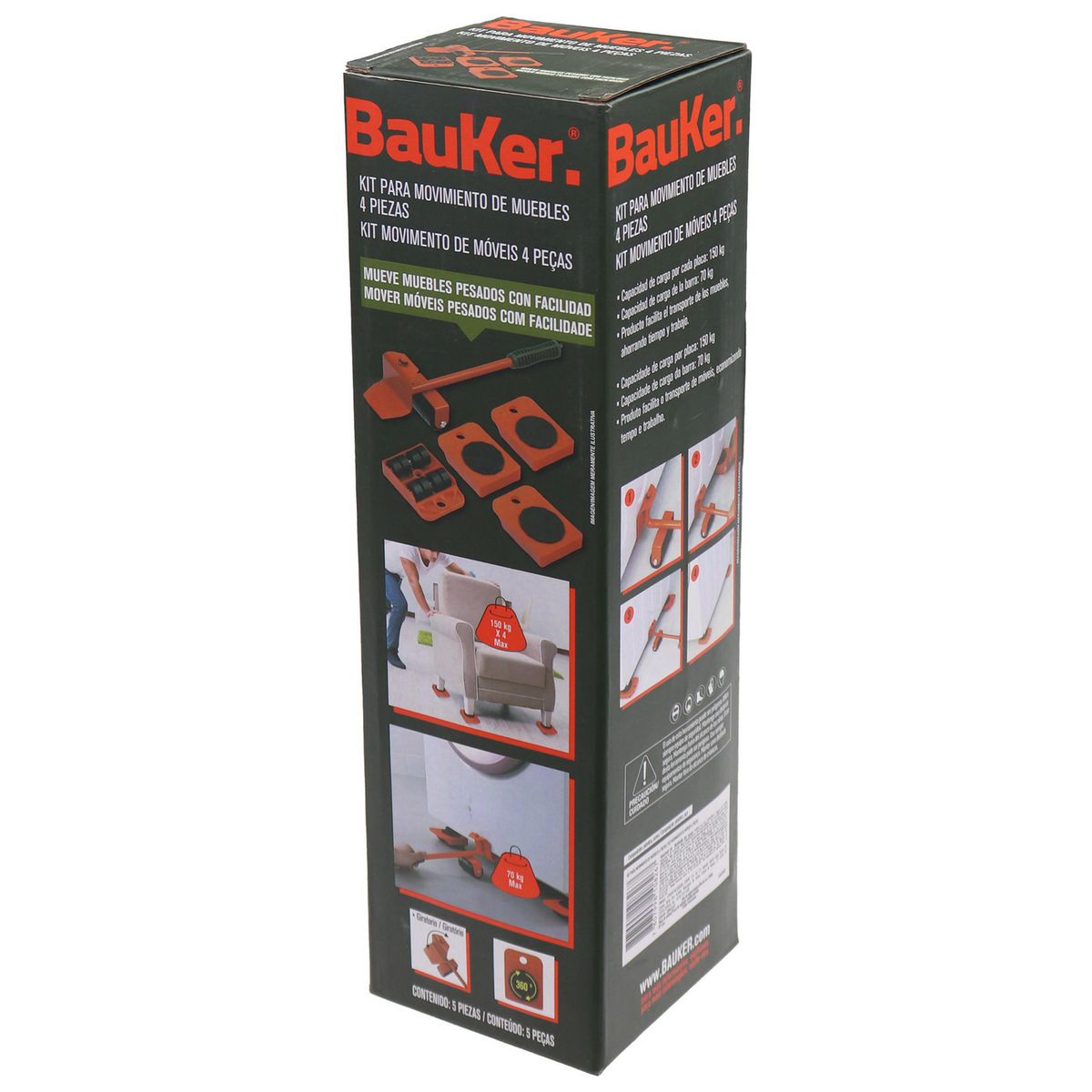 BAUKER - Kit Movimiento Muebles 4 Piezas