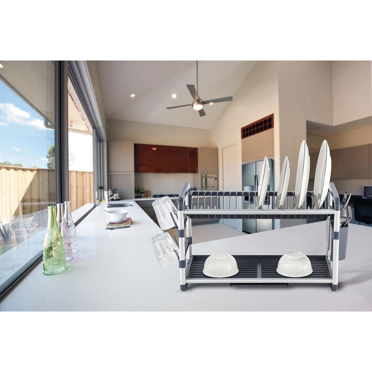 JUST HOME COLLECTION - Secaplatos de Aluminio 2 Niveles