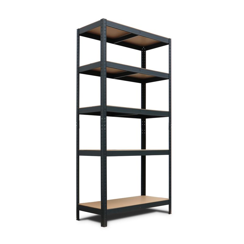 FIXSER - Estante Metálico 5 Niveles 180x90x40 cm Negro