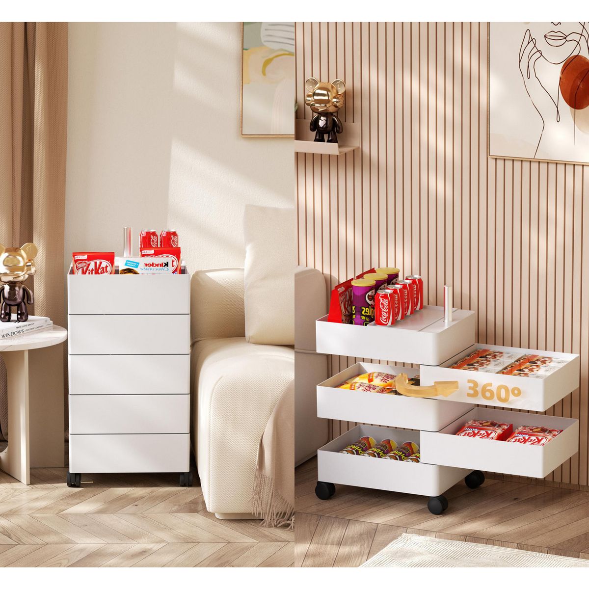 JUST HOME COLLECTION - Cómoda Organizadora de Madera 5 Cajones 42x32x72 cm