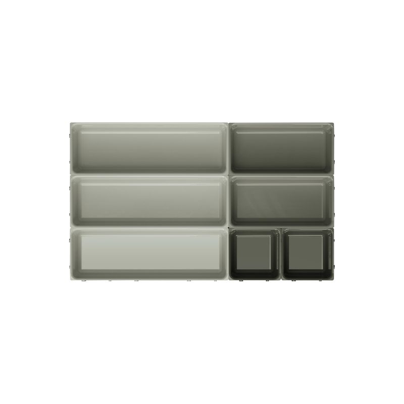 JUST HOME COLLECTION - Set de Organizadores Cajón de Plástico 7 Piezas Gris