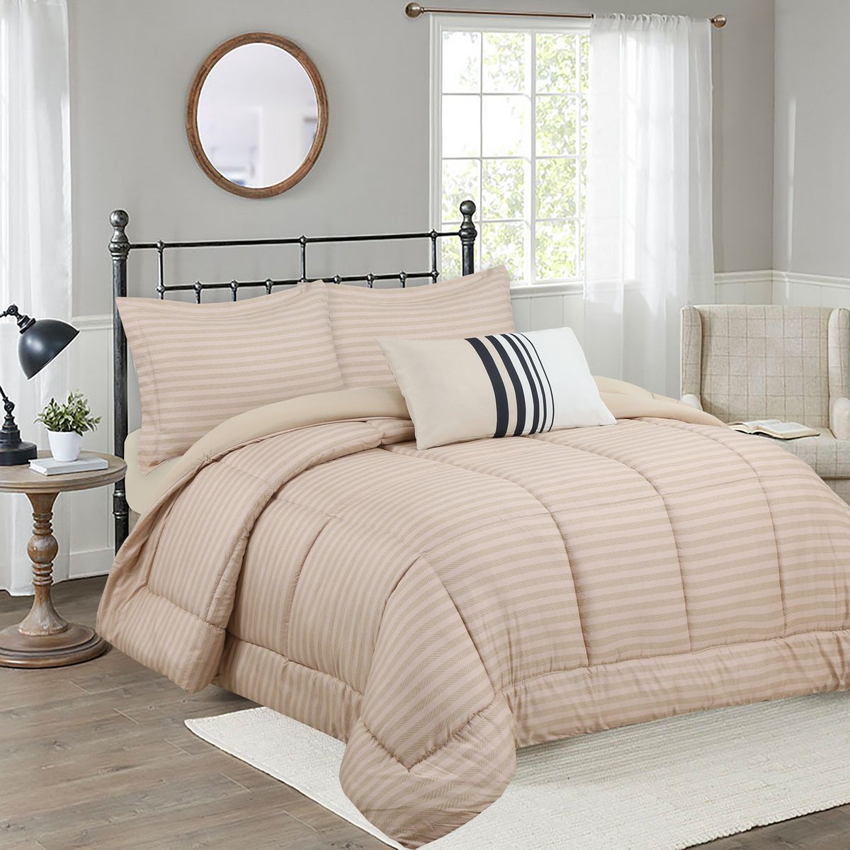 JUST HOME COLLECTION - Combo Plumón + Cojín + Sábana CYB1 King