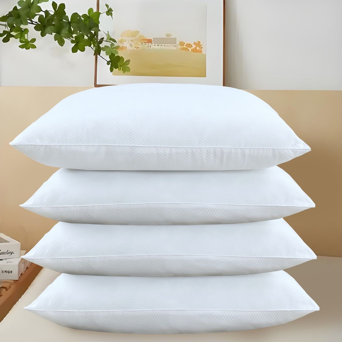 JUST HOME COLLECTION - Pack 4 Almohadas 80GSM Blanco