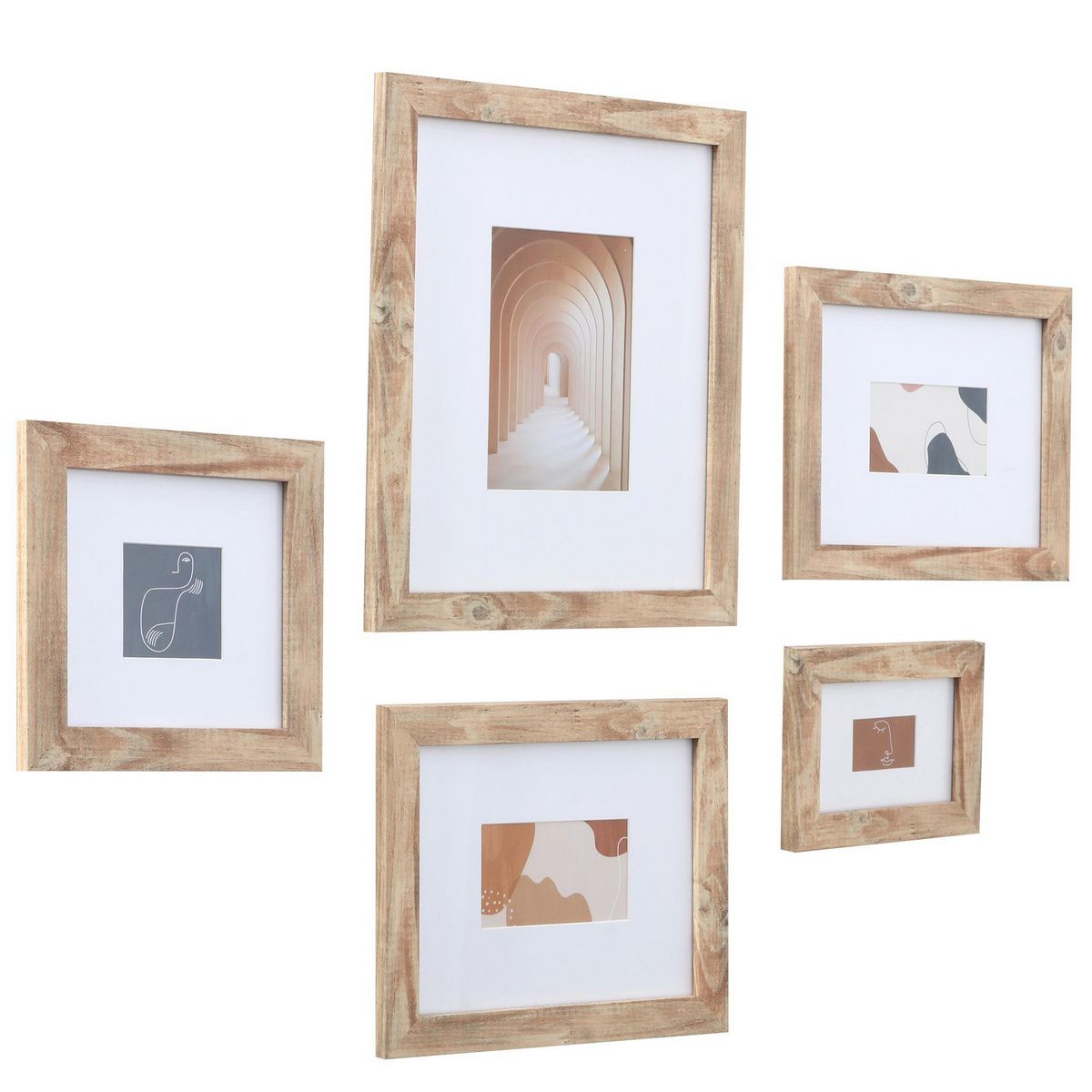 JUST HOME COLLECTION - Set 5 Piezas Marco de Foto Natural