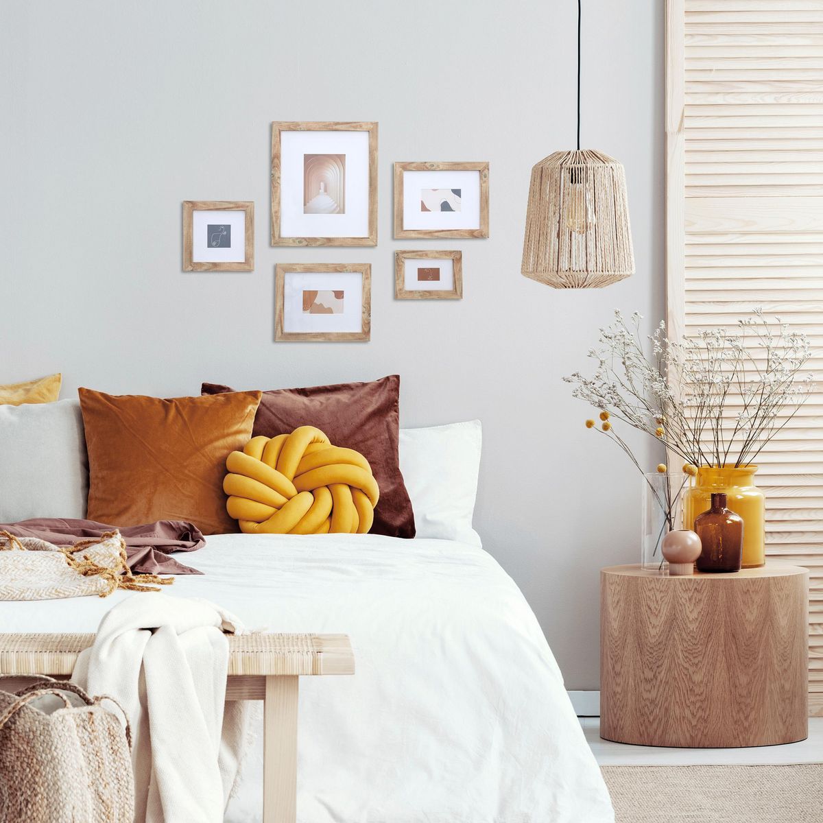 JUST HOME COLLECTION - Set 5 Piezas Marco de Foto Natural