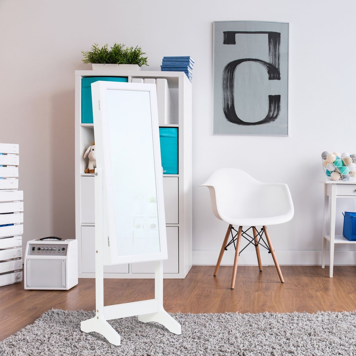 JUST HOME COLLECTION - Espejo Joyero Blanco 34x113x32cm