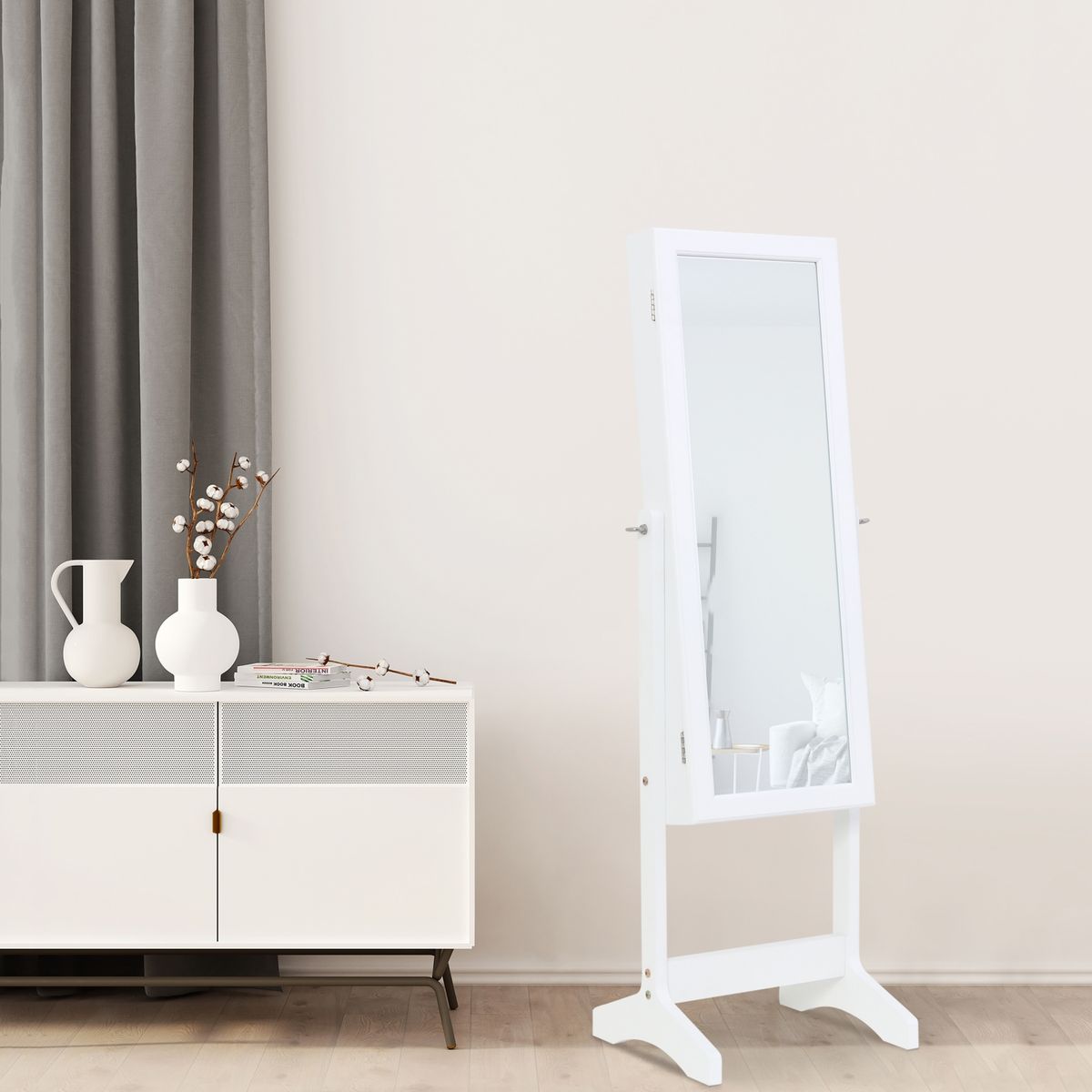 JUST HOME COLLECTION - Espejo Joyero Blanco 34x113x32cm