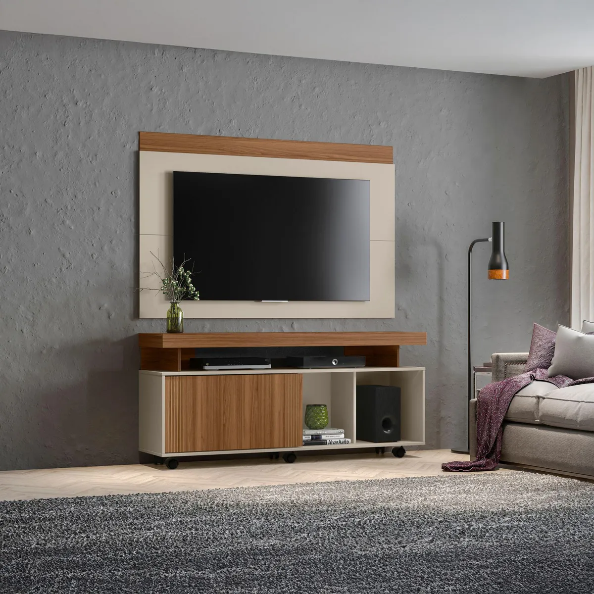 JUST HOME COLLECTION - Mesa + Panel de TV 60" Aracaju