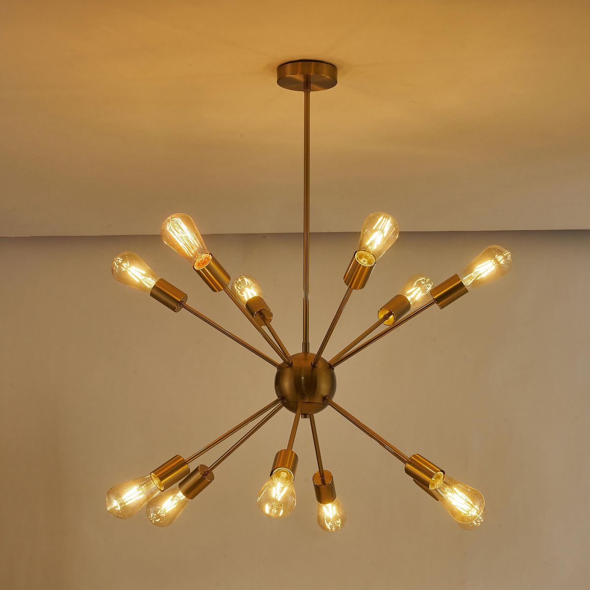 JUST HOME COLLECTION - Lámpara Colgante de Techo 12 Luces Arms Dorada