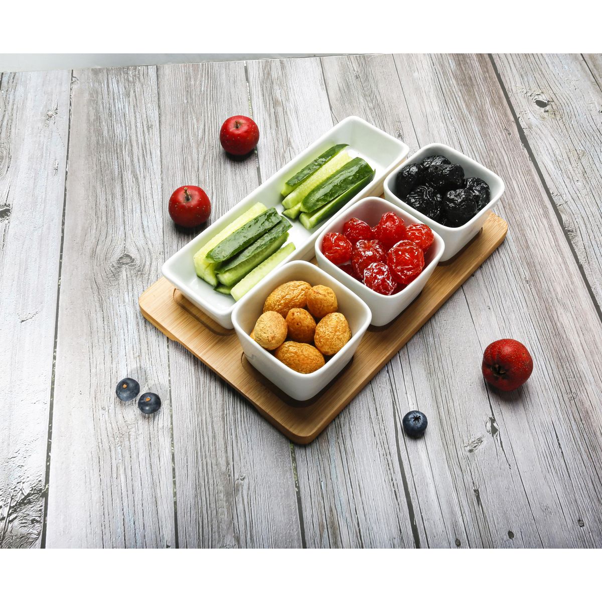 JUST HOME COLLECTION - Set Plato para Servir + Bandeja Bambú