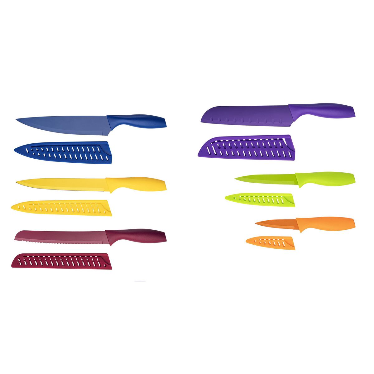 JUST HOME COLLECTION - Juego de Cuchillos de Colores 6 Unidades