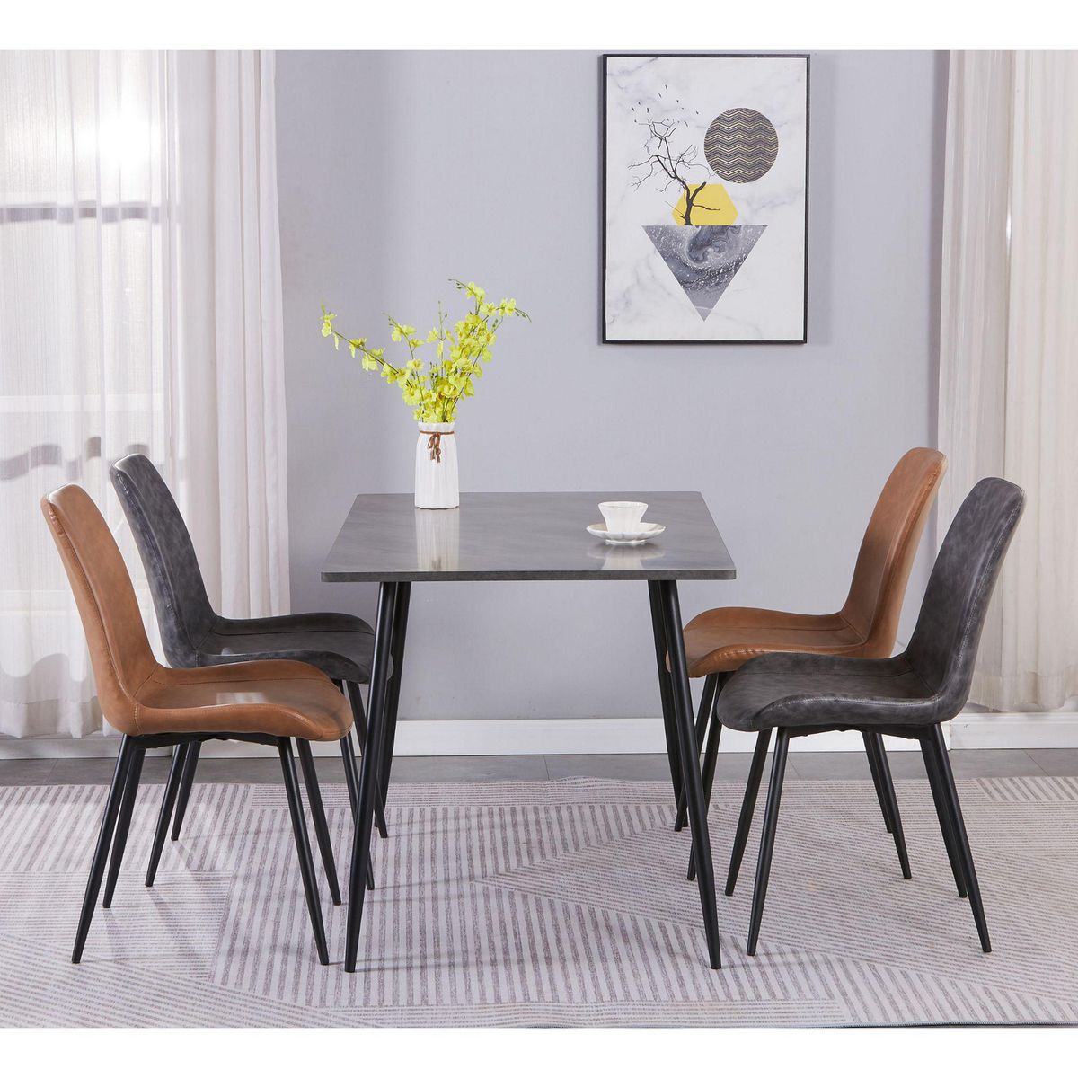 JUST HOME COLLECTION - Juego de Comedor 4 Sillas Smart