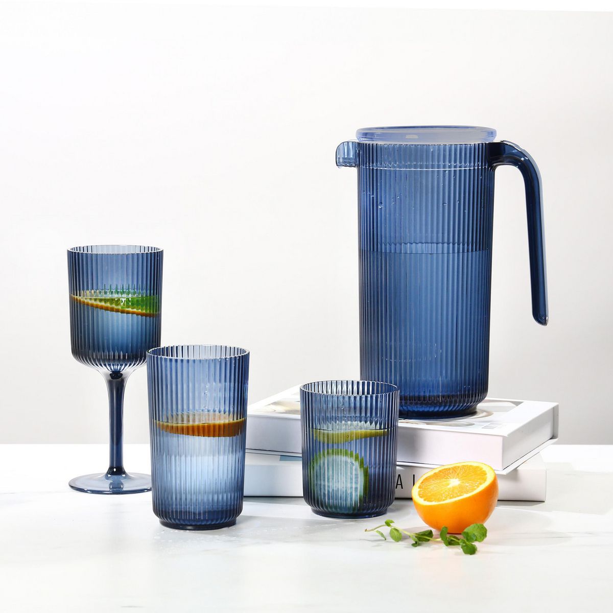 JUST HOME COLLECTION - Vaso Azul Acrílico de 480 ml