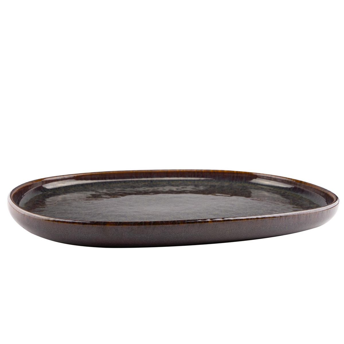 JUST HOME COLLECTION - Plato Ovalado Glaze Brown 23x33cm