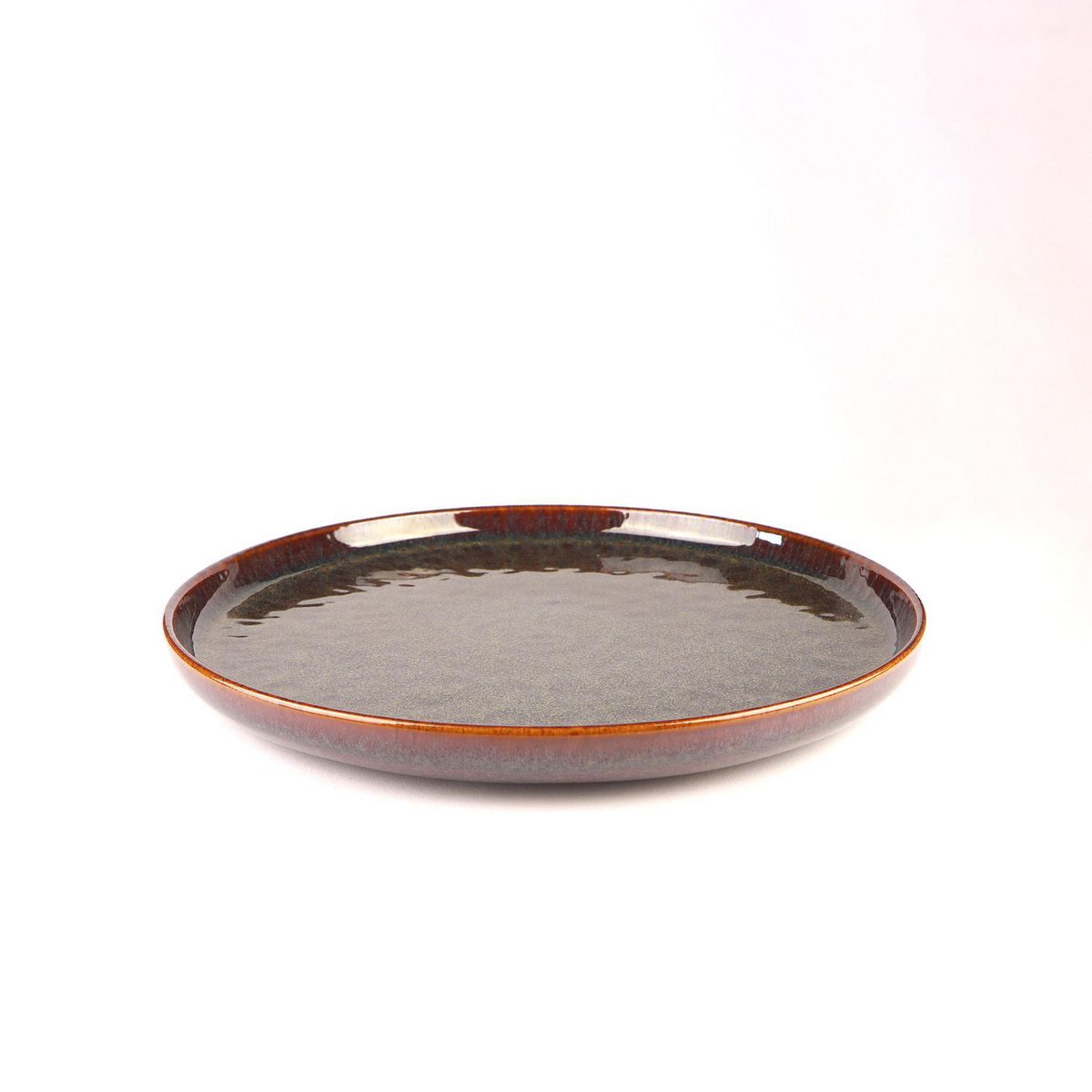 JUST HOME COLLECTION - Plato Rendondo Glaze Brown de 17.5 cm