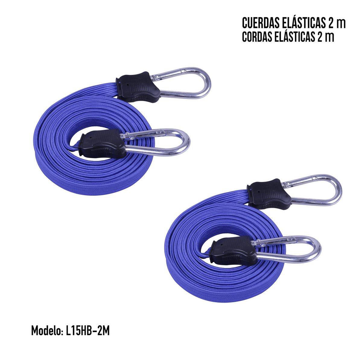 AUTOSTYLE - Cuerda Elástica 2mx17mm 2 Piezas.