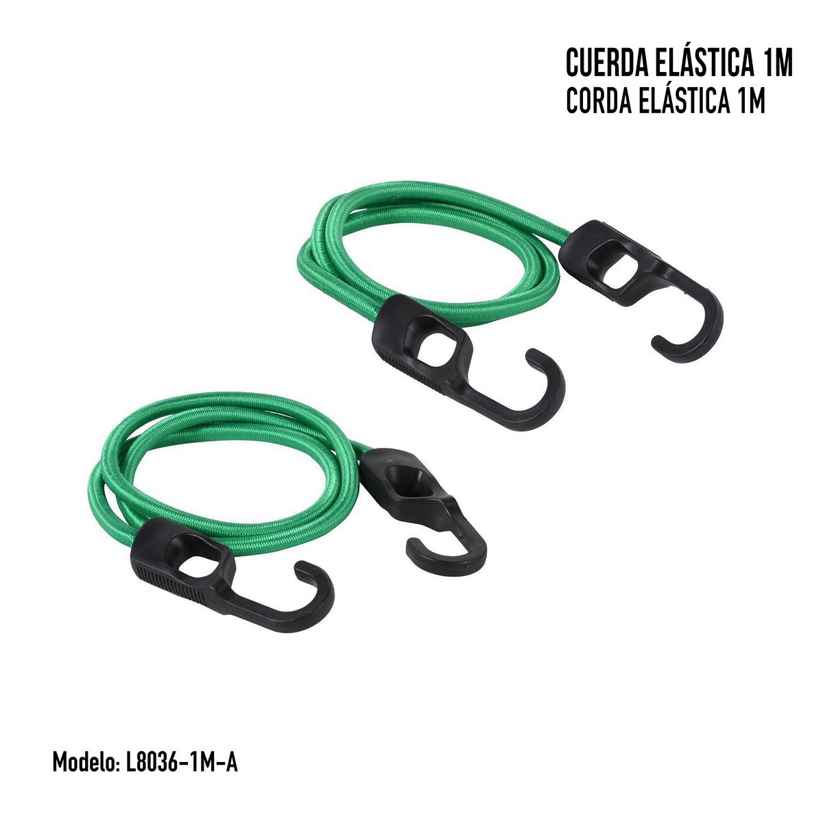 AUTOSTYLE - Cuerdas Elásticas Bungees 2 Piezas 100Cm X 0.8Mm