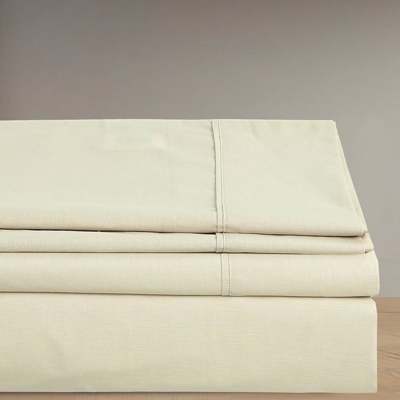 JUST HOME COLLECTION - Sábana 144 Hilos Beige 1.5 Plazas