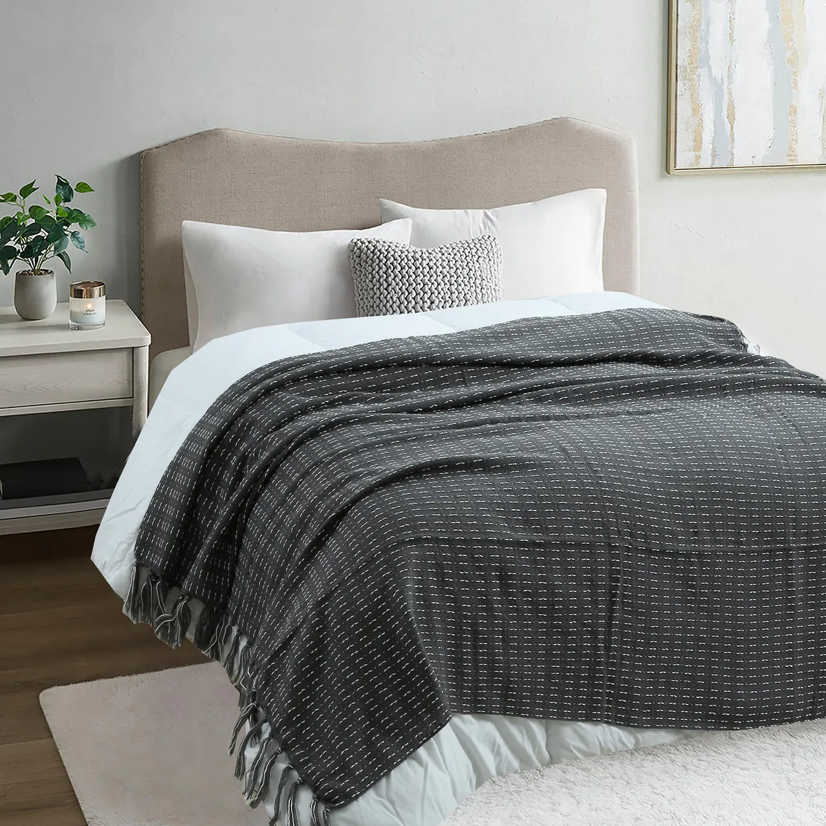 JUST HOME COLLECTION - Manta Urbano Grafito 130x160cm