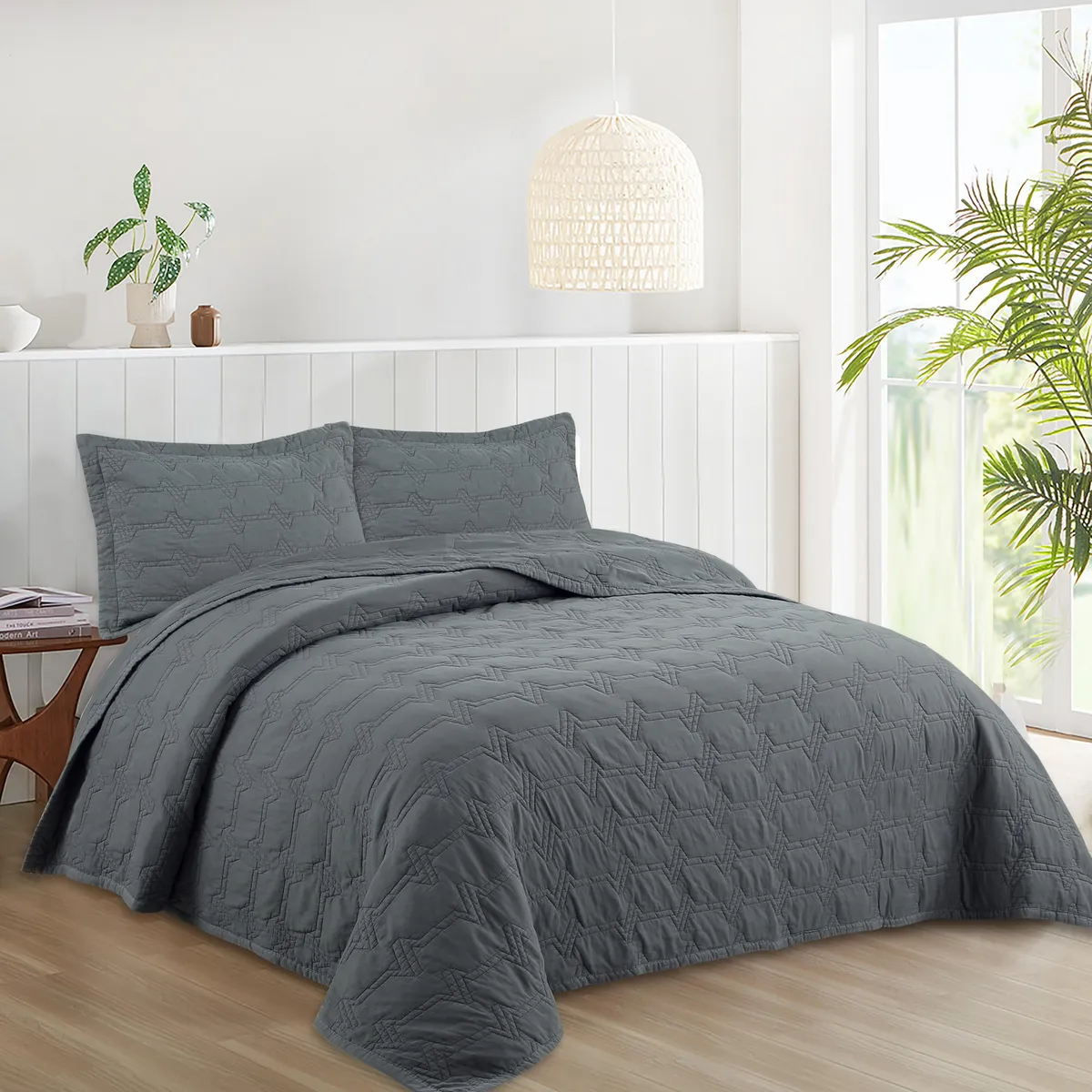 JUST HOME COLLECTION - Quilt Urbano Solid 1.5P Grafito