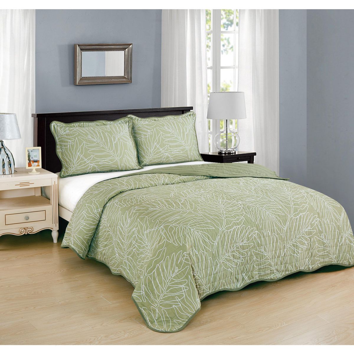 JUST HOME COLLECTION - Quilt Nórdico DIS 1.5 Plazas Oliva