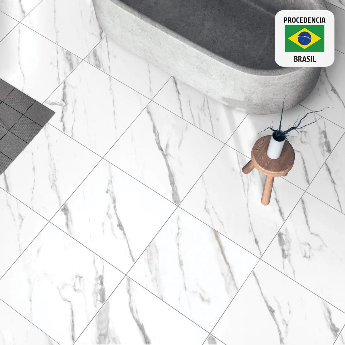 HOLZTEK - Cerámica Blanca Marmol 53x53cm 2,81m2 Doha White