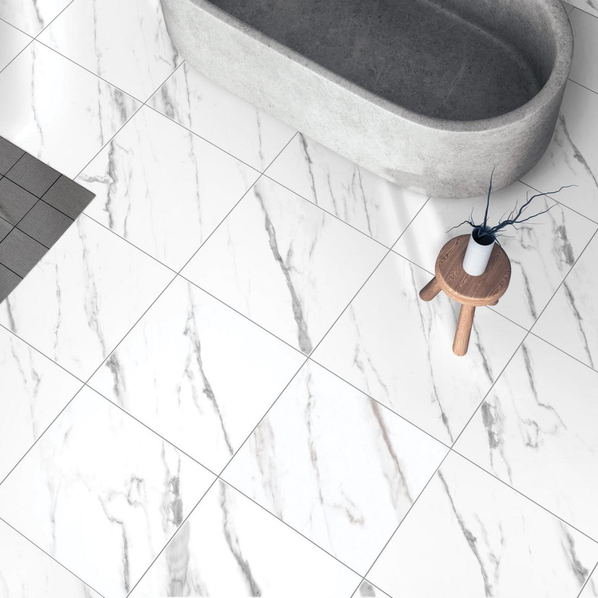 HOLZTEK - Cerámica Blanca Marmol 53x53cm 2,81m2 Doha White