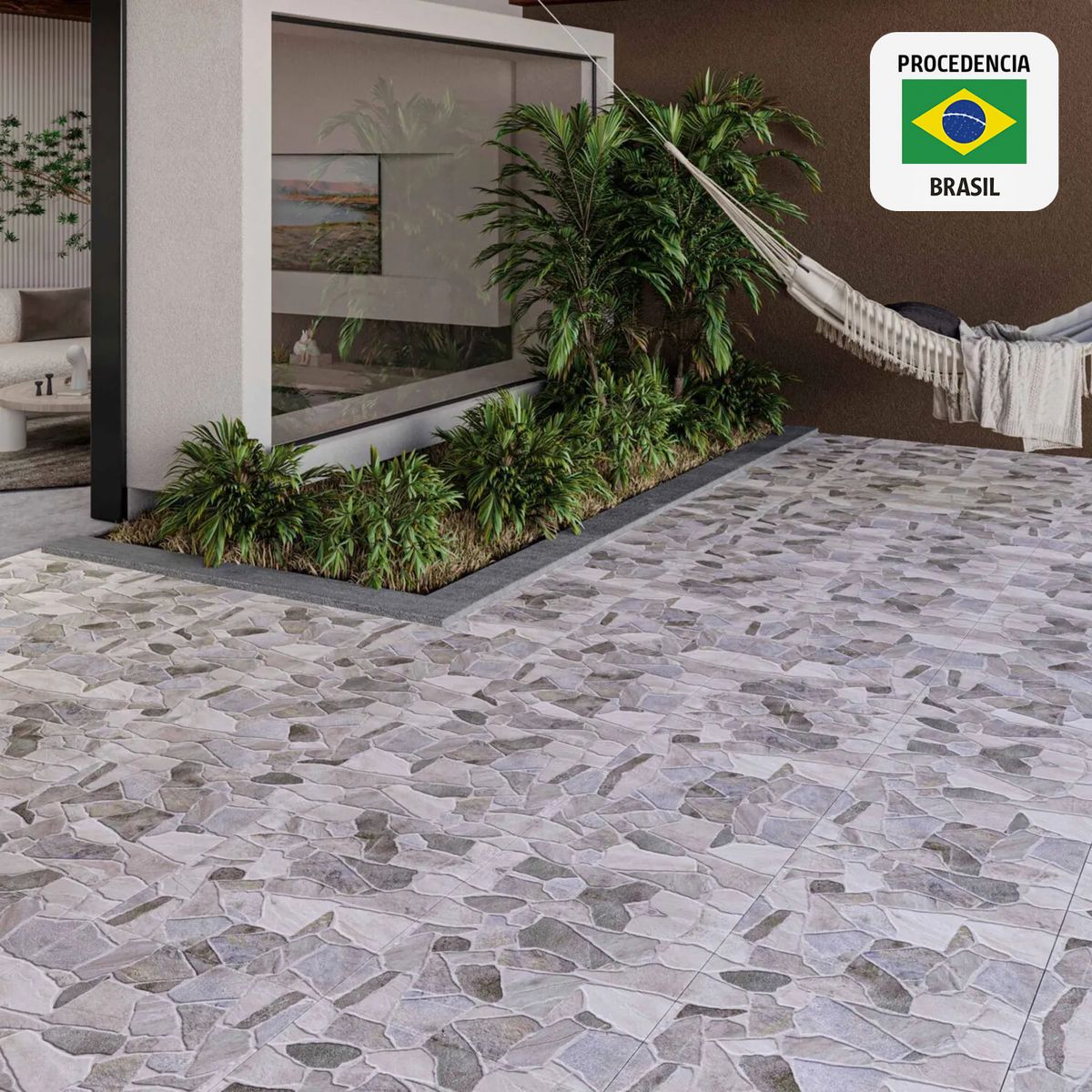 HOLZTEK - Ceramica Gris Gravillado 53x53cm 2.81m2