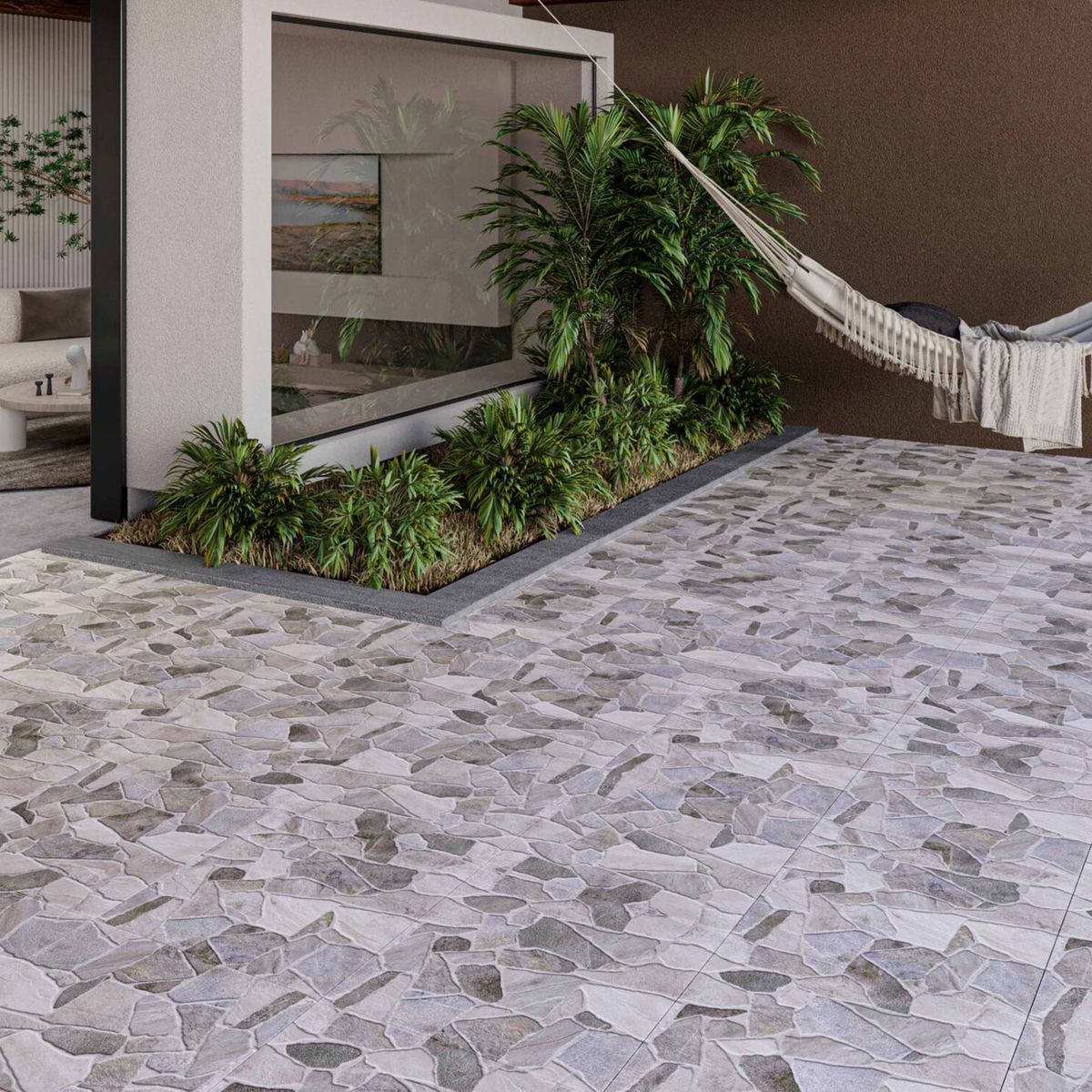 HOLZTEK - Ceramica Gris Gravillado 53x53cm 2.81m2