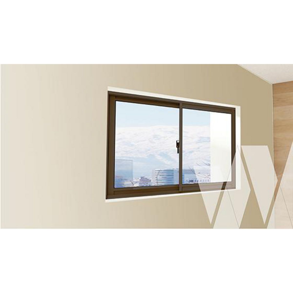 WINTEC - Ventana de Aluminio Corr Next 2 Mov Madera 100x60 cm