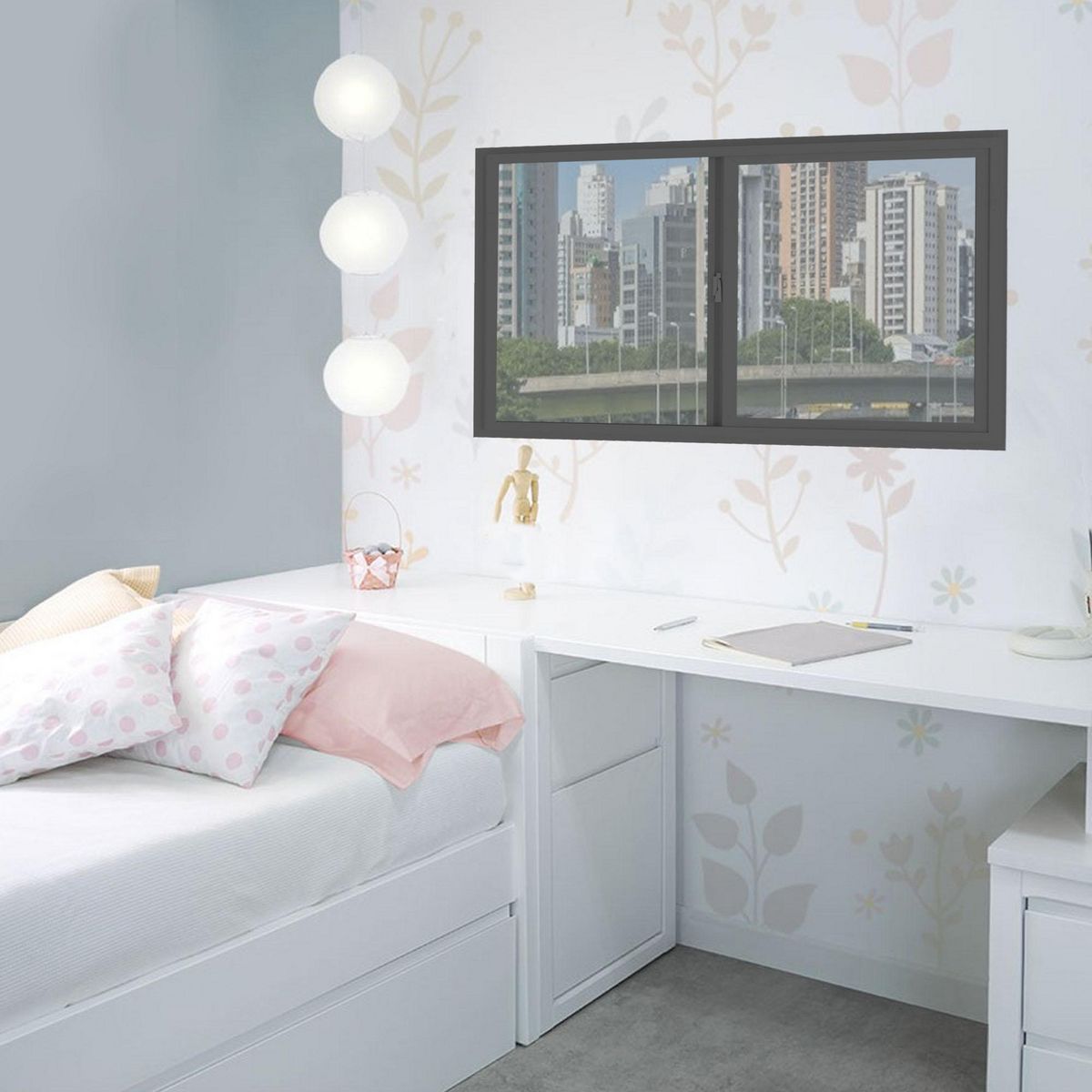 WINTEC - Ventana de Aluminio Next Antracita 100x60 cm