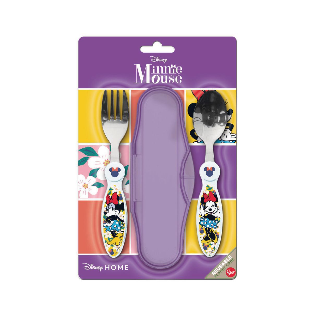 STOR - Set de Cubiertos de Metal Minnie