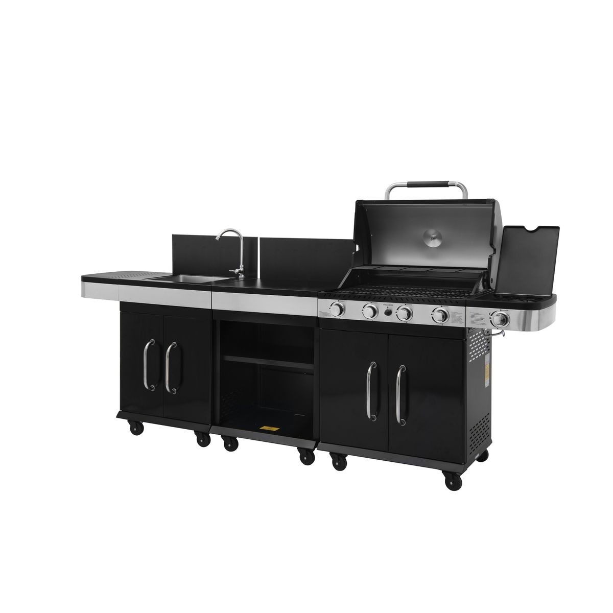 MR BEEF - Parrilla Modular a Gas 4 Quemadores + Quemador Lateral