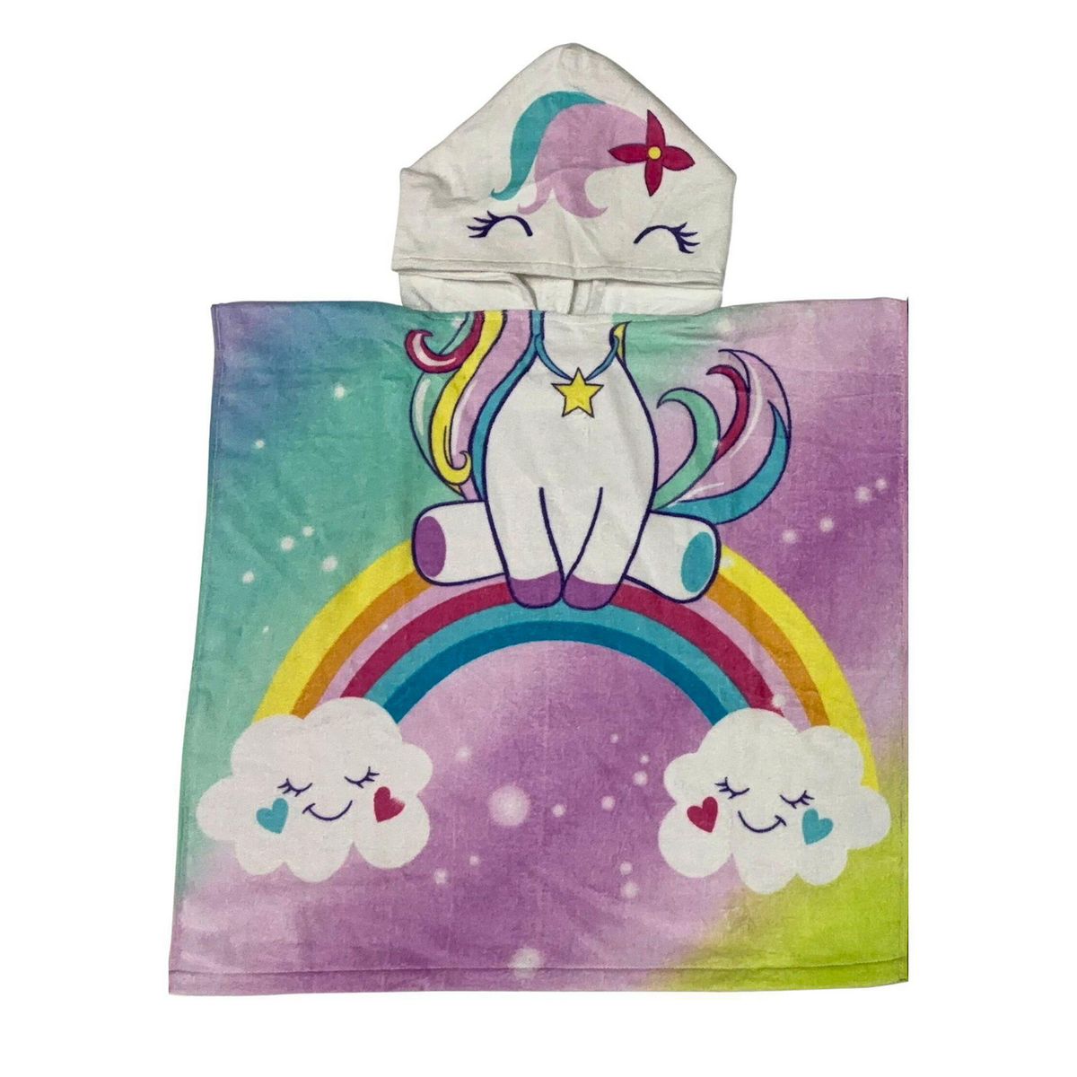 KLIMBER - Toalla Poncho Unicornio 60x120cm