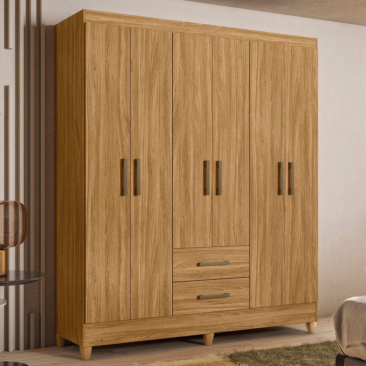 CASA BONITA - Ropero 6 Puertas 2 Cajones Lima