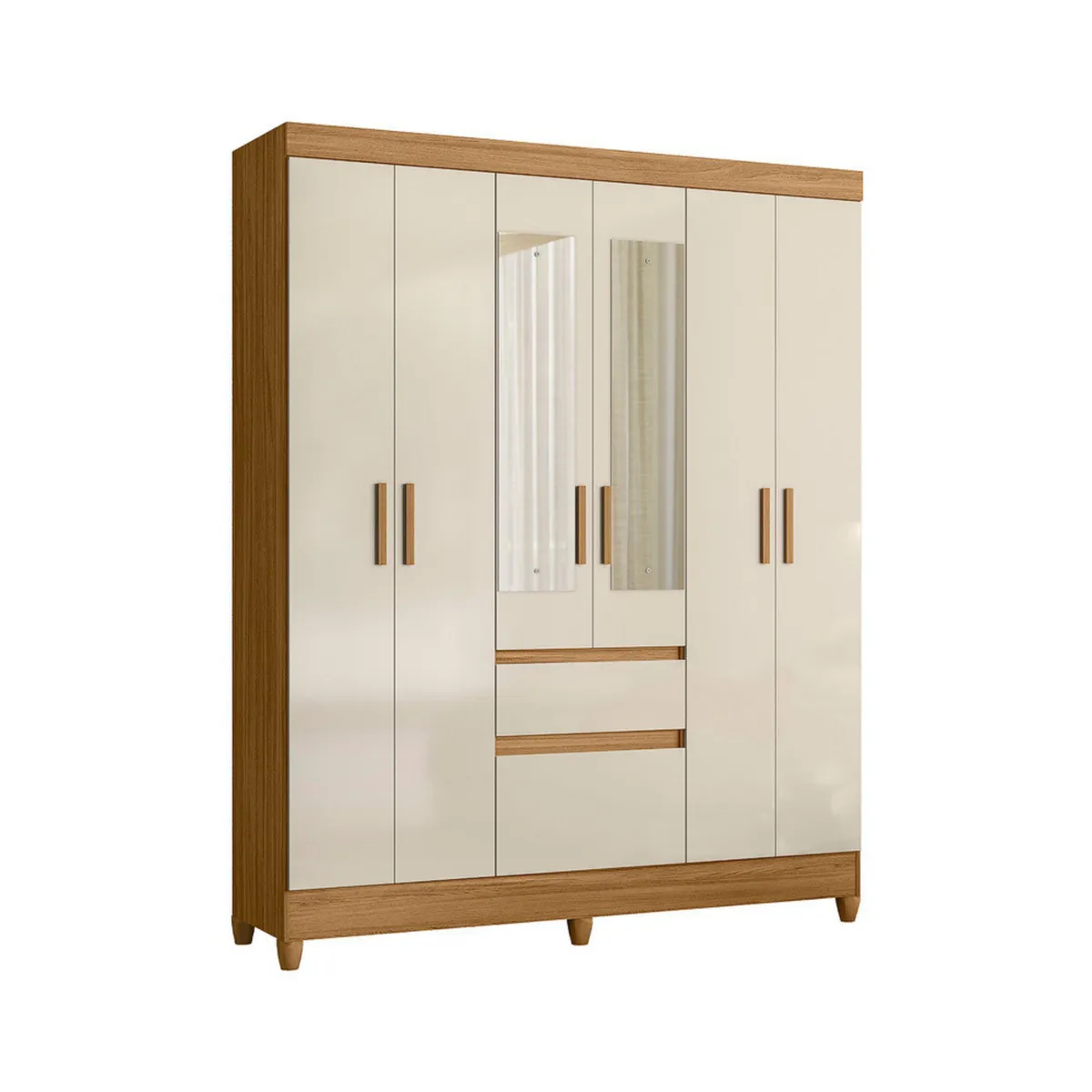 CASA BONITA - Ropero Roble 6 Puertas 2 Cajones Florida