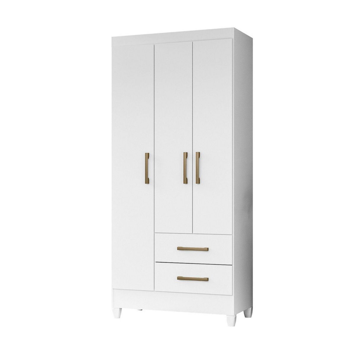 CASA BONITA - Ropero Lima 3 Puertas 2 Cajones Blanco/Rosado Flex