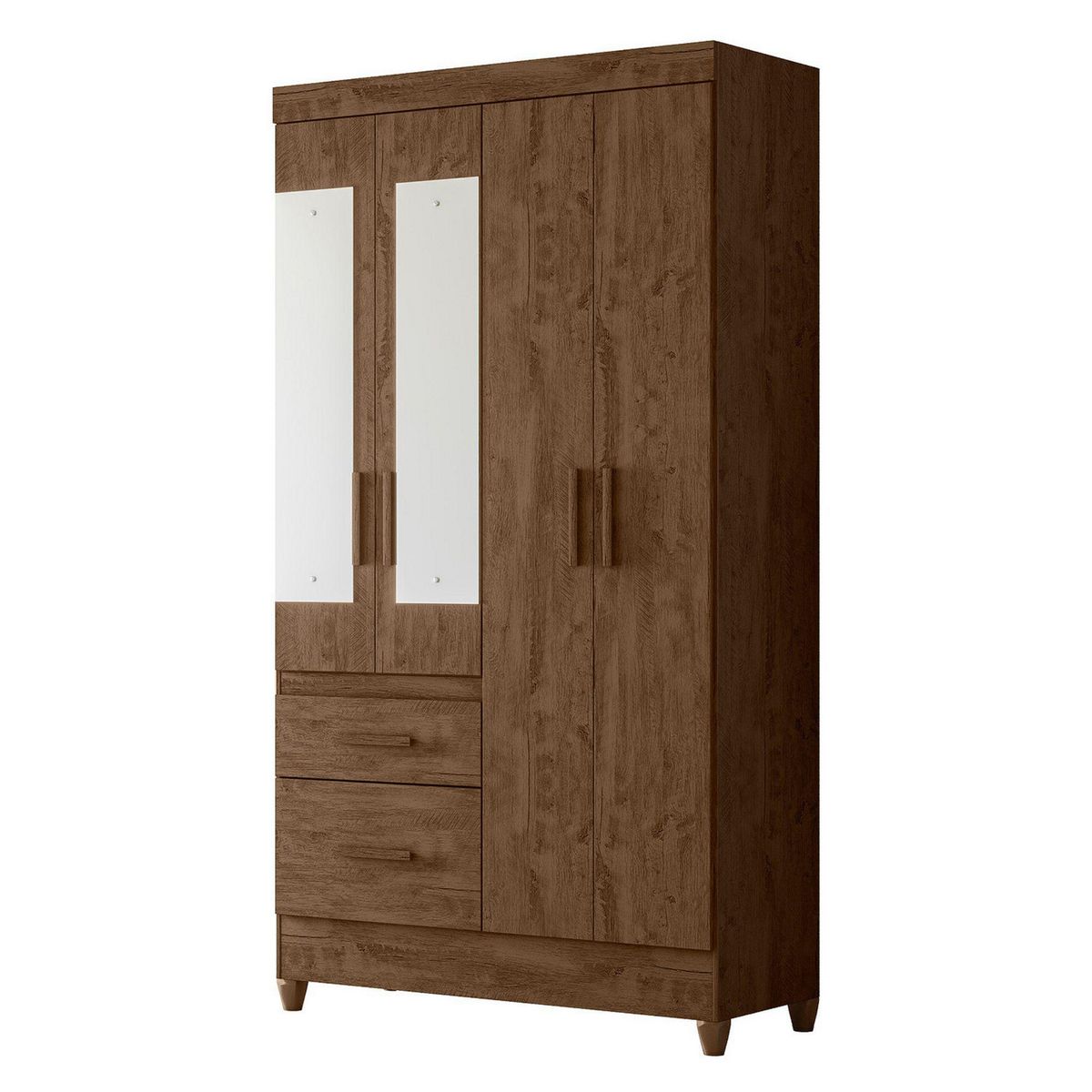 CASA BONITA - Ropero con Espejo 4 Puertas 2 Cajones Florida