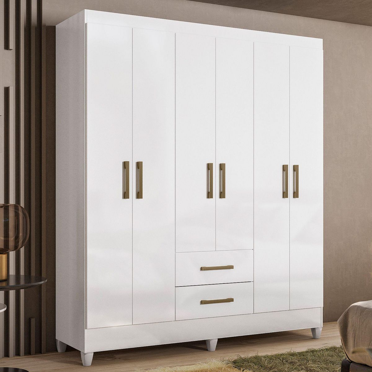 CASA BONITA - Ropero 6 Puertas 2 Cajones Lima