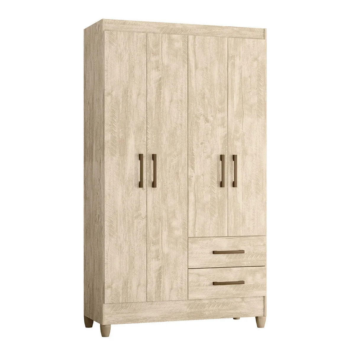 CASA BONITA - Ropero 4 Puertas 2 Cajones Lima