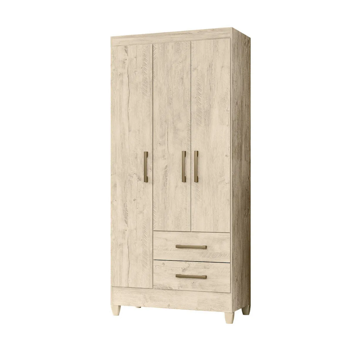 CASA BONITA - Ropero 3 Puertas 2 Cajones Lima