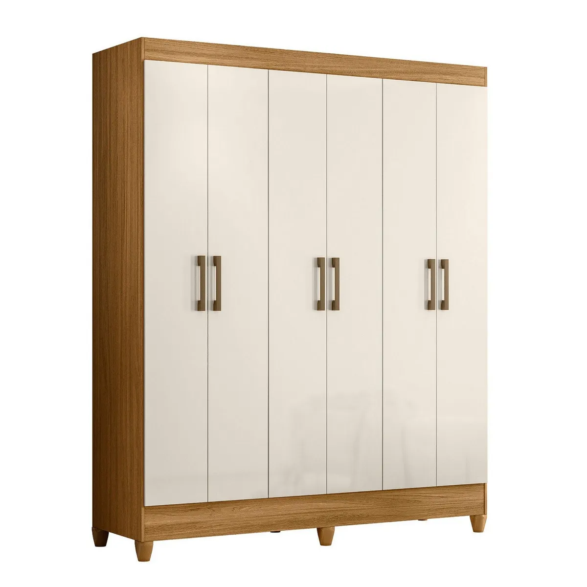 CASA BONITA - Ropero Cancún 6 Puertas 1 Cajón Roble/Off White
