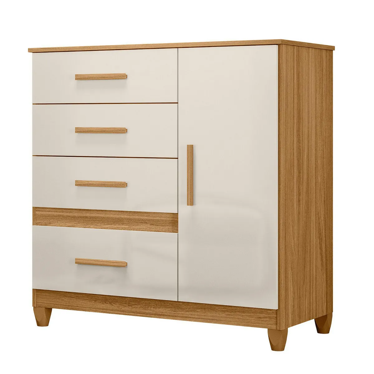 CASA BONITA - Cómoda Florida 1 Puerta 4 Cajones Roble/Off White