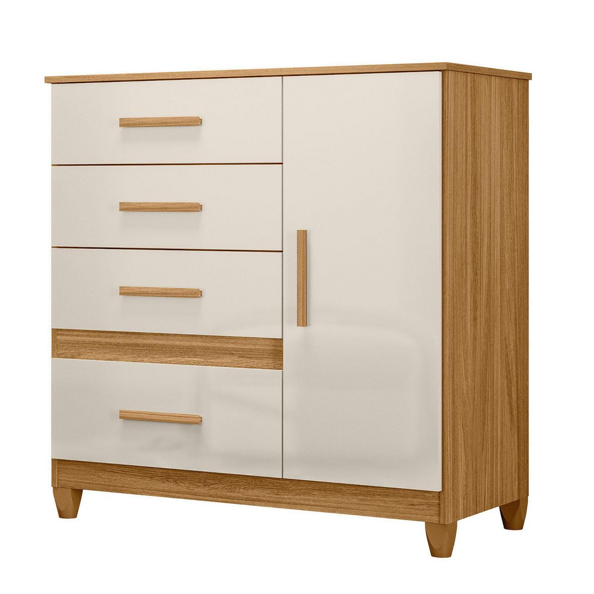CASA BONITA - Cómoda Florida 1 Puerta 4 Cajones Roble/Off White
