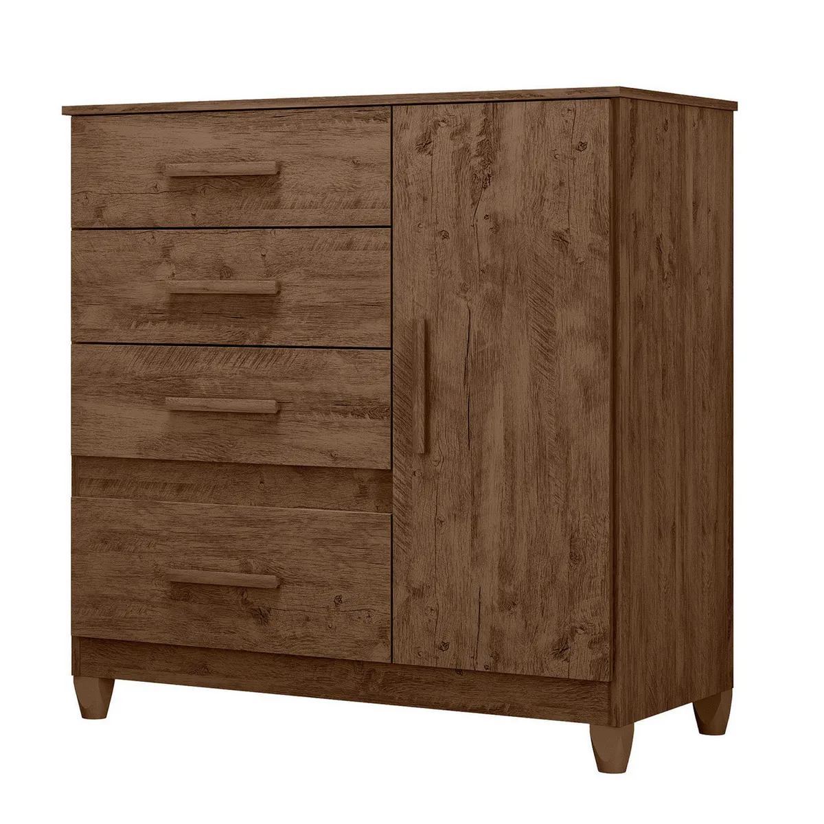 CASA BONITA - Cómoda Florida 1 Puerta 4 Cajones Nogal