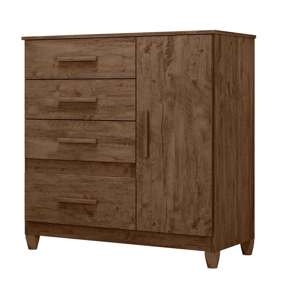 CASA BONITA - Cómoda Florida 1 Puerta 4 Cajones Nogal