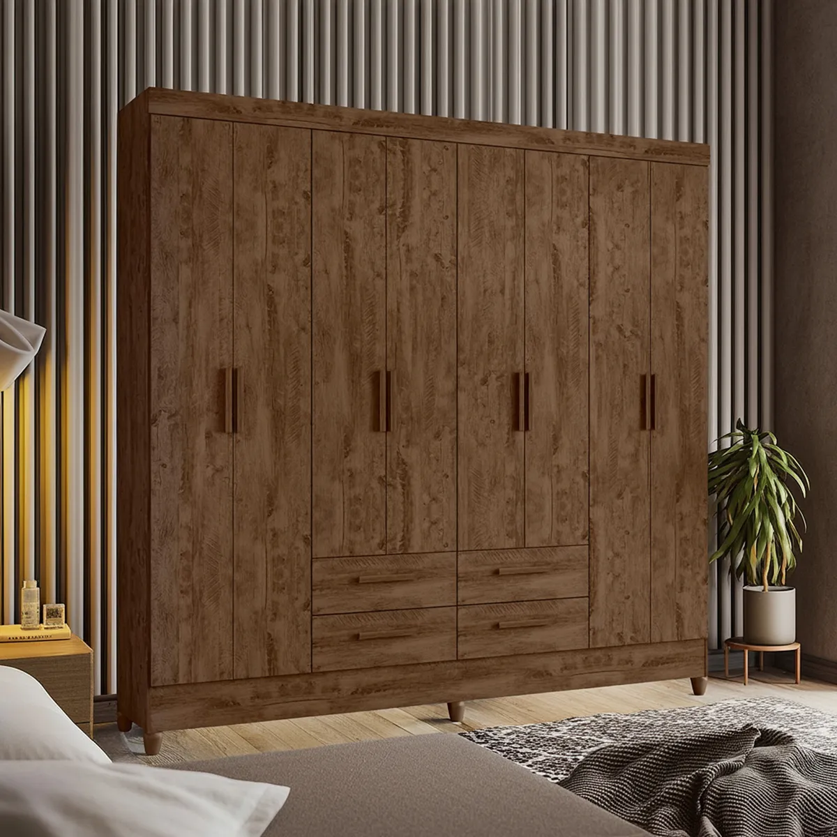 CASA BONITA - Ropero 8 Puertas 4 Cajones Florida