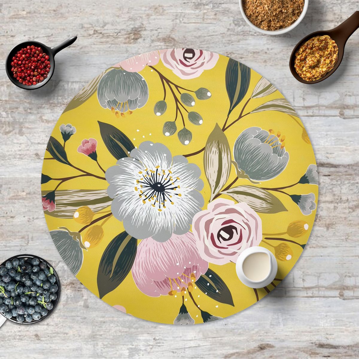 JUST HOME COLLECTION - Individuales de Flores Redondos Surtidos